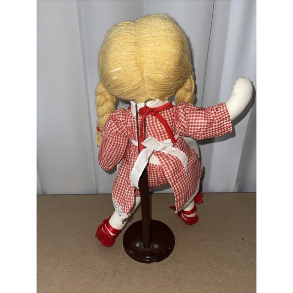 Campbells Brand Girl Rag Doll With Pig Tails and Heart Apron Approx 18 Inches - Picture 3 of 6